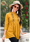 Yellow Arya Vayu Exclusive Designer Party Wear Jam Cotton Embroidery Work Western Top Collection 02